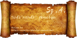 Szánthó Absolon névjegykártya